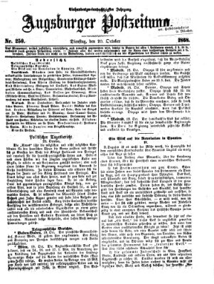 Augsburger Postzeitung Dienstag 20. Oktober 1868