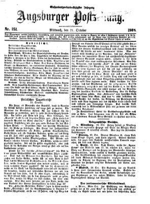 Augsburger Postzeitung Mittwoch 21. Oktober 1868