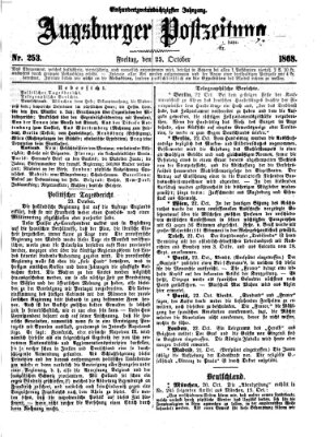 Augsburger Postzeitung Freitag 23. Oktober 1868