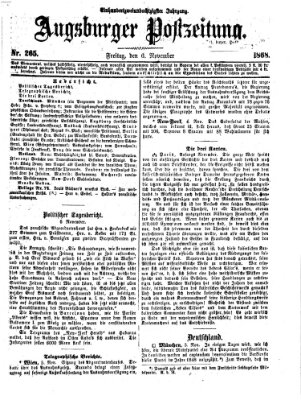 Augsburger Postzeitung Freitag 6. November 1868