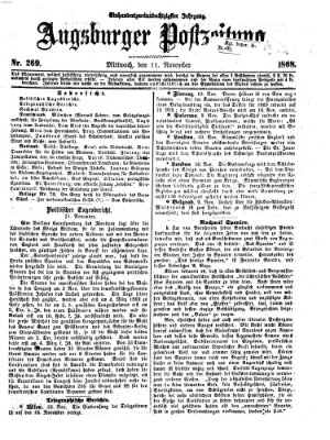 Augsburger Postzeitung Mittwoch 11. November 1868