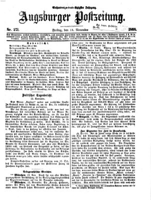 Augsburger Postzeitung Freitag 13. November 1868