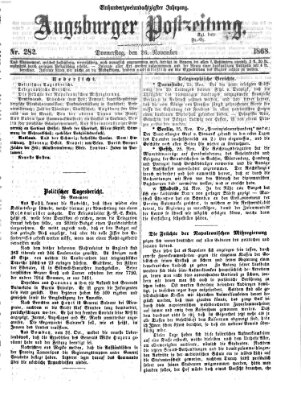 Augsburger Postzeitung Donnerstag 26. November 1868