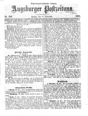 Augsburger Postzeitung Freitag 27. November 1868