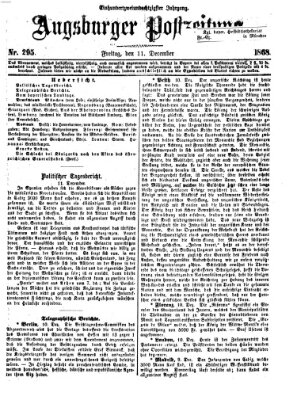 Augsburger Postzeitung Freitag 11. Dezember 1868