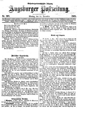 Augsburger Postzeitung Montag 14. Dezember 1868