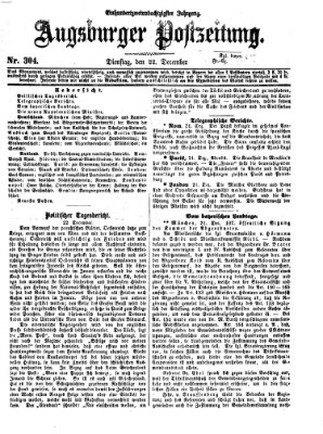 Augsburger Postzeitung Dienstag 22. Dezember 1868