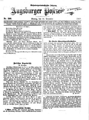 Augsburger Postzeitung Montag 28. Dezember 1868