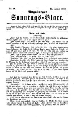 Augsburger Sonntagsblatt (Augsburger Postzeitung) Sonntag 12. Januar 1868