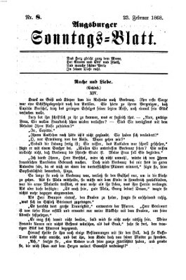 Augsburger Sonntagsblatt (Augsburger Postzeitung) Sonntag 23. Februar 1868