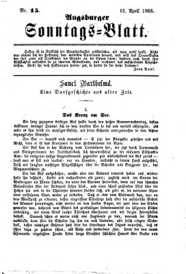 Augsburger Sonntagsblatt (Augsburger Postzeitung) Sonntag 12. April 1868