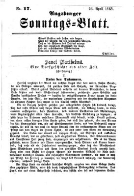 Augsburger Sonntagsblatt (Augsburger Postzeitung) Sonntag 26. April 1868