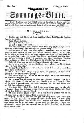 Augsburger Sonntagsblatt (Augsburger Postzeitung) Sonntag 2. August 1868