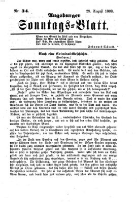 Augsburger Sonntagsblatt (Augsburger Postzeitung) Sonntag 23. August 1868