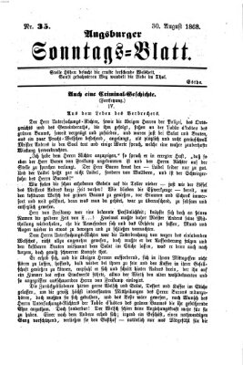 Augsburger Sonntagsblatt (Augsburger Postzeitung) Sonntag 30. August 1868