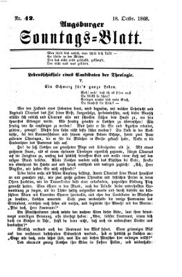 Augsburger Sonntagsblatt (Augsburger Postzeitung) Sonntag 18. Oktober 1868