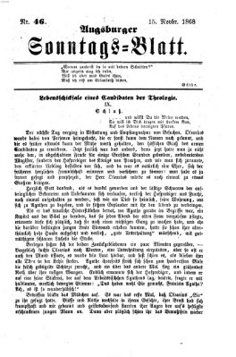 Augsburger Sonntagsblatt (Augsburger Postzeitung) Sonntag 15. November 1868