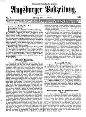 Augsburger Postzeitung Montag 4. Januar 1869