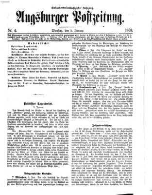 Augsburger Postzeitung Dienstag 5. Januar 1869