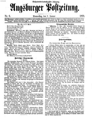 Augsburger Postzeitung Donnerstag 7. Januar 1869