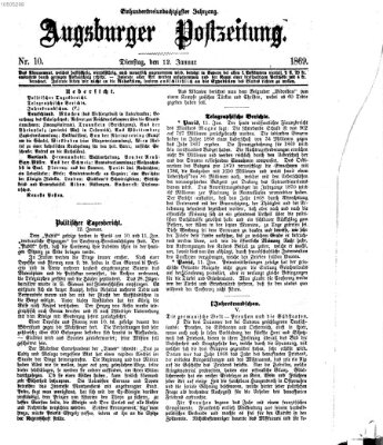 Augsburger Postzeitung Dienstag 12. Januar 1869