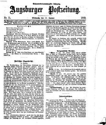 Augsburger Postzeitung Mittwoch 13. Januar 1869