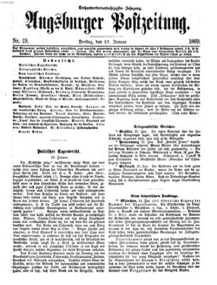 Augsburger Postzeitung Freitag 22. Januar 1869