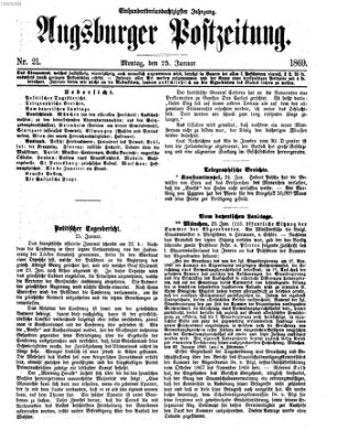 Augsburger Postzeitung Montag 25. Januar 1869