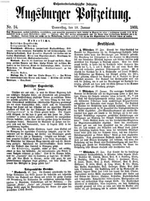 Augsburger Postzeitung Donnerstag 28. Januar 1869