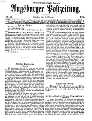 Augsburger Postzeitung Dienstag 9. Februar 1869