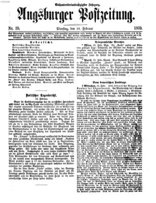 Augsburger Postzeitung Dienstag 16. Februar 1869