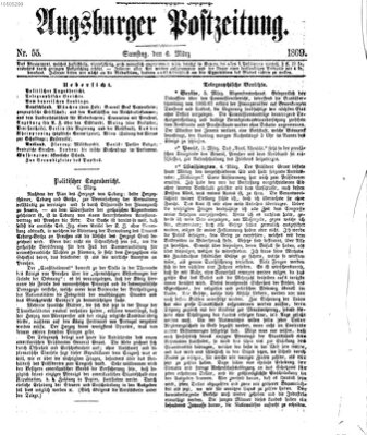 Augsburger Postzeitung Samstag 6. März 1869