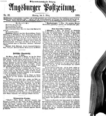 Augsburger Postzeitung Montag 8. März 1869