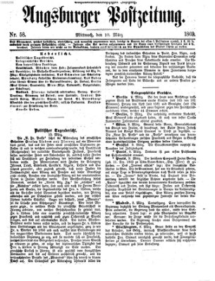 Augsburger Postzeitung Mittwoch 10. März 1869