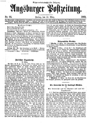 Augsburger Postzeitung Freitag 19. März 1869