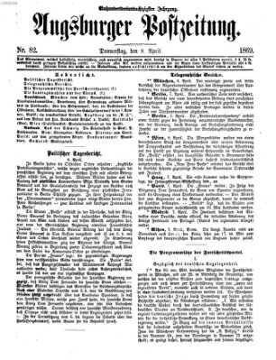 Augsburger Postzeitung Donnerstag 8. April 1869