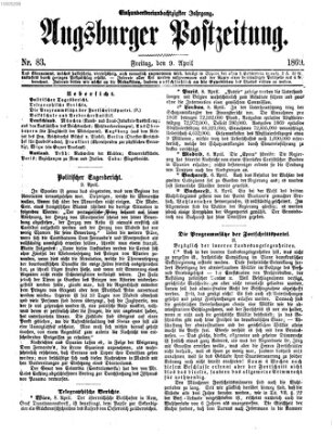 Augsburger Postzeitung Freitag 9. April 1869