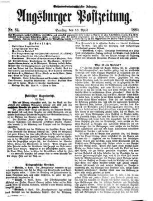 Augsburger Postzeitung Samstag 10. April 1869