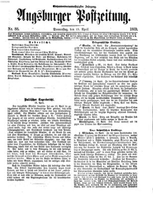 Augsburger Postzeitung Donnerstag 15. April 1869