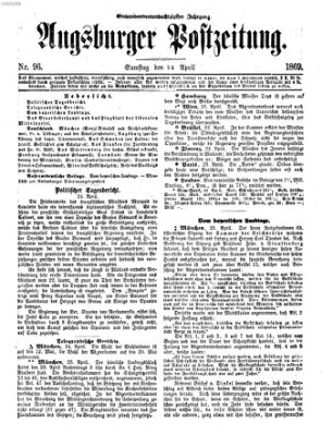 Augsburger Postzeitung Samstag 24. April 1869