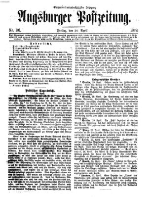 Augsburger Postzeitung Freitag 30. April 1869