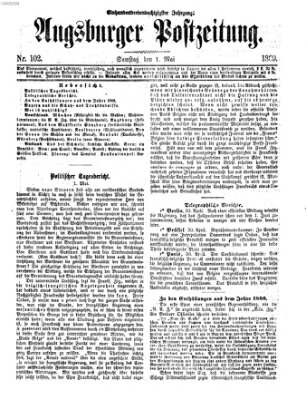 Augsburger Postzeitung Samstag 1. Mai 1869