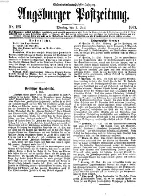 Augsburger Postzeitung Dienstag 1. Juni 1869