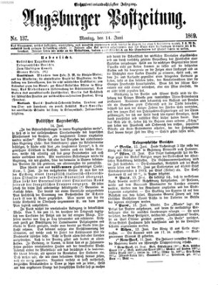 Augsburger Postzeitung Montag 14. Juni 1869