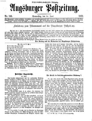 Augsburger Postzeitung Donnerstag 24. Juni 1869