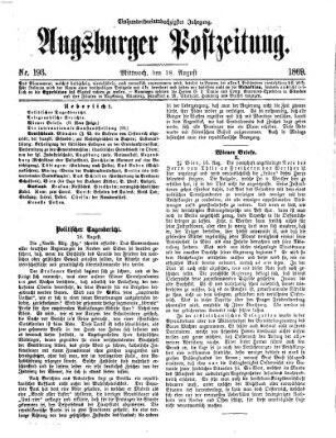 Augsburger Postzeitung Mittwoch 18. August 1869