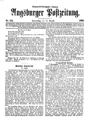 Augsburger Postzeitung Donnerstag 19. August 1869