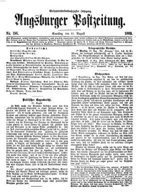 Augsburger Postzeitung Samstag 21. August 1869