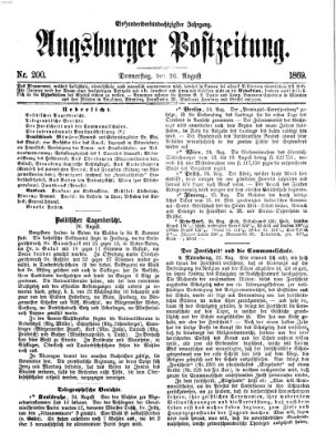 Augsburger Postzeitung Donnerstag 26. August 1869