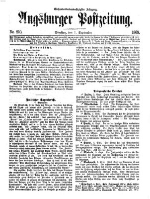 Augsburger Postzeitung Dienstag 7. September 1869